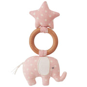 Elephant Star Teether // Pink White Spot